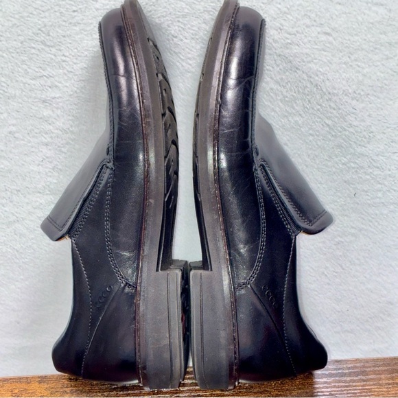 ECCO Men\'s Black Leather Slip-On Loafers Dress Shoes Size 42 Comfort Sole main image 5
